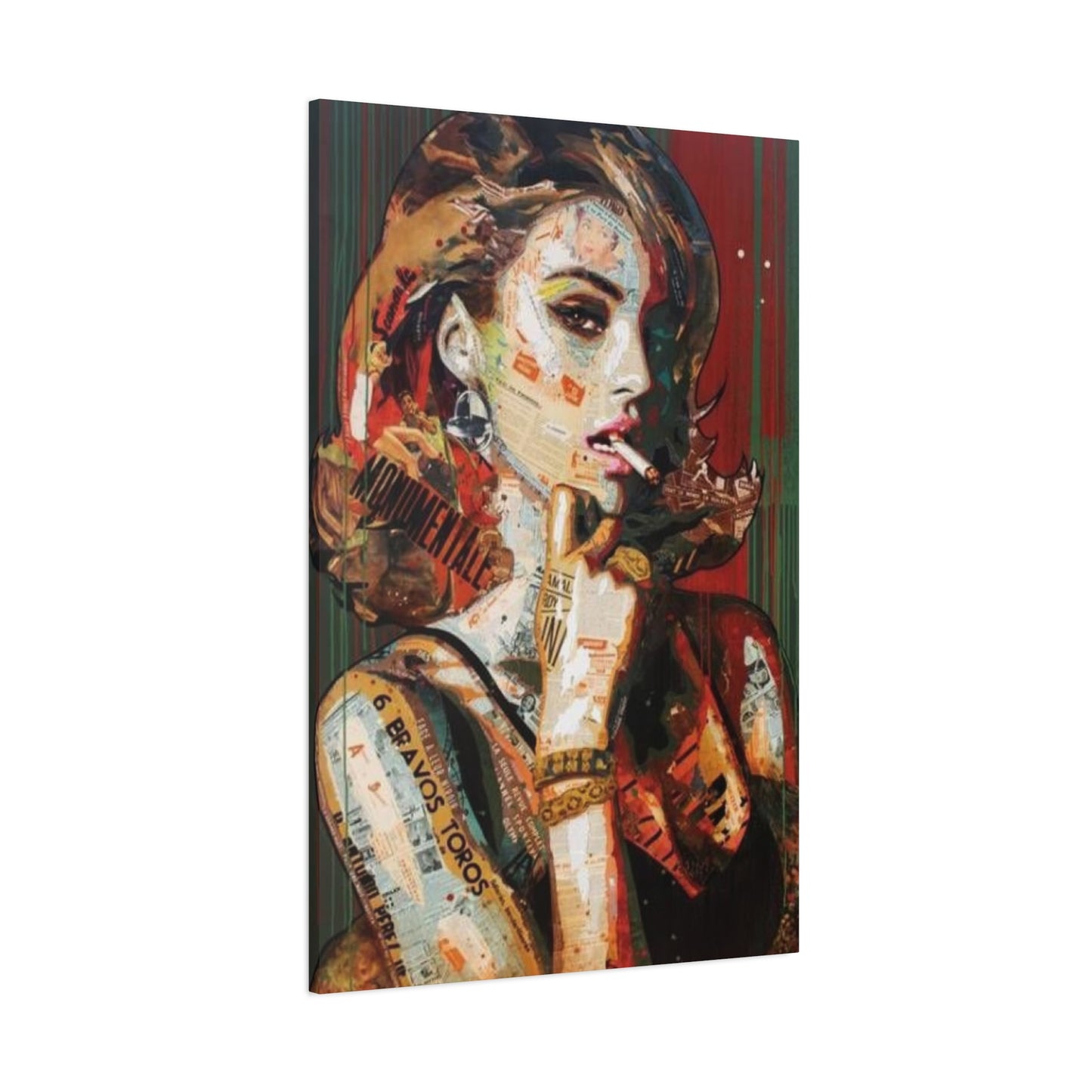 Smoking Women Mixed Media Wall Art & Canvas Prints