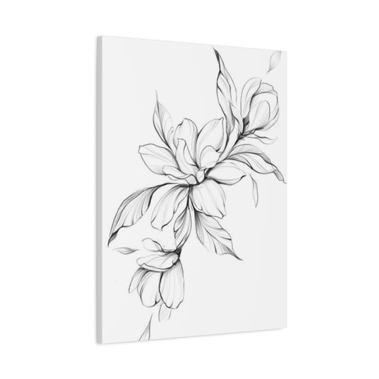 Greyscale Magnolia Flower Painting Wall Art & Canvas Prints