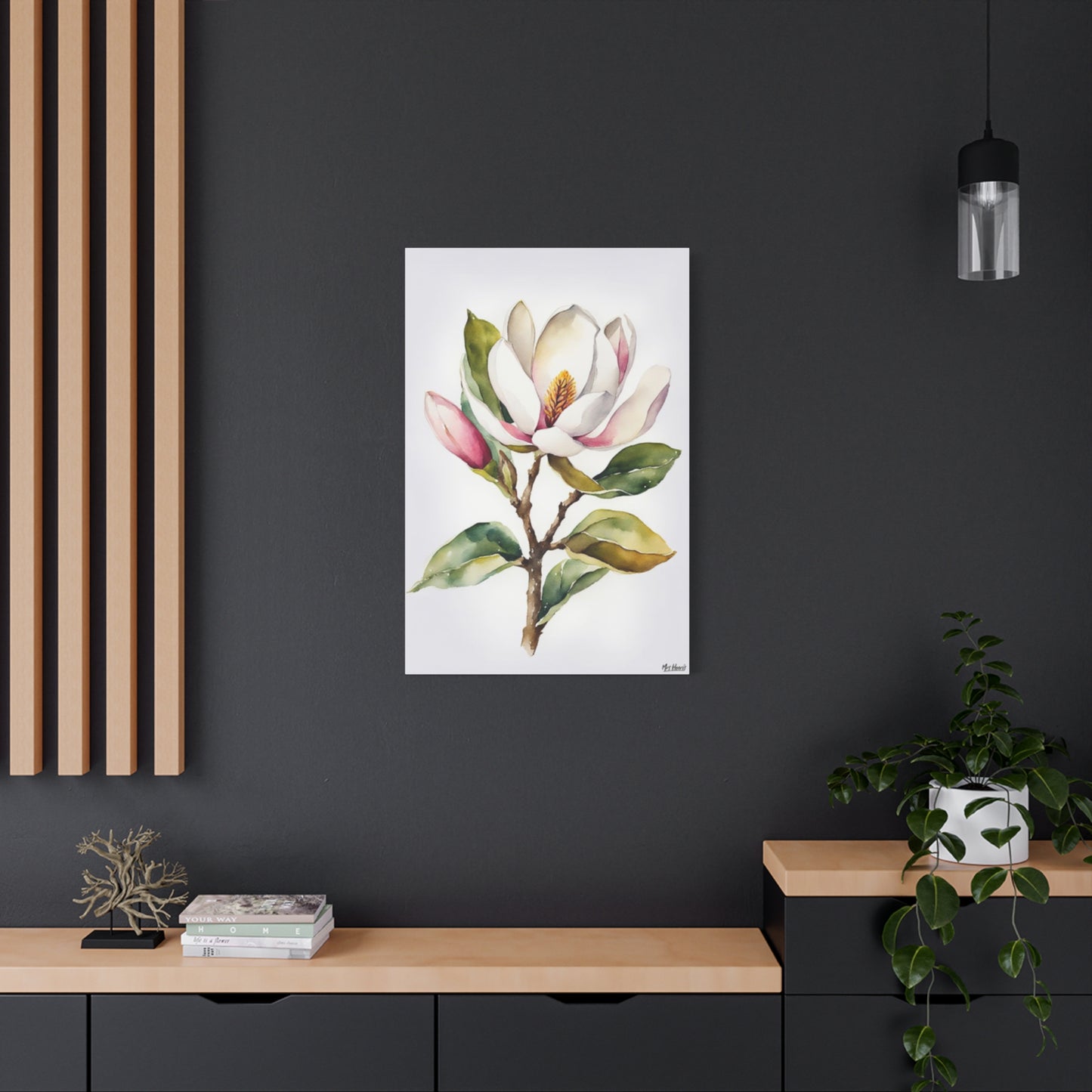 Magnolia Flower StemPainting Wall Art & Canvas Prints