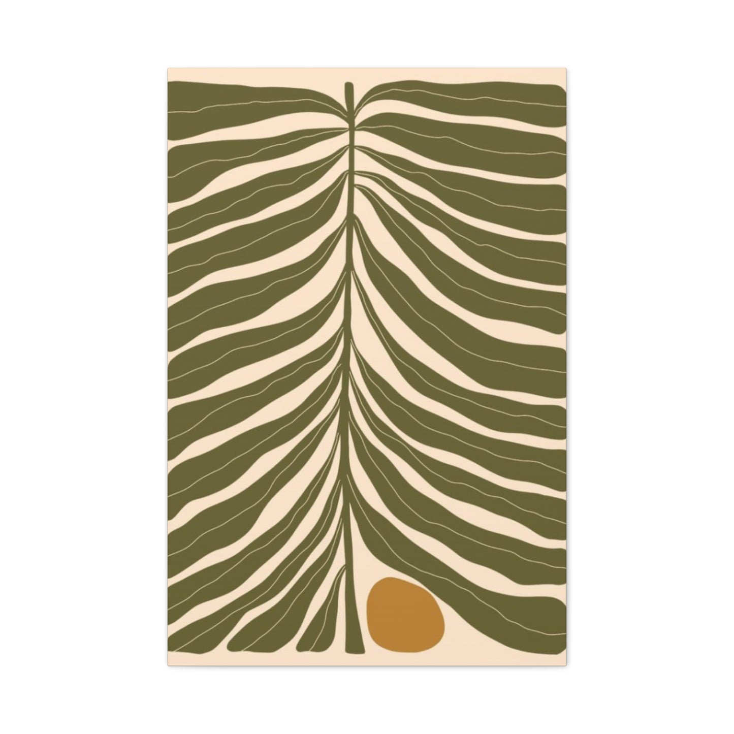 Olive Green Leaves Pattern Wall Art & Canvas Prints