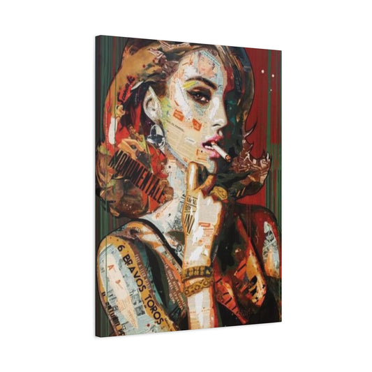 Smoking Women Mixed Media Wall Art & Canvas Prints