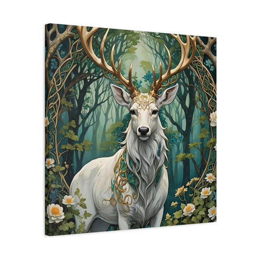 Deer with Flower Wall Art & Canvas Prints