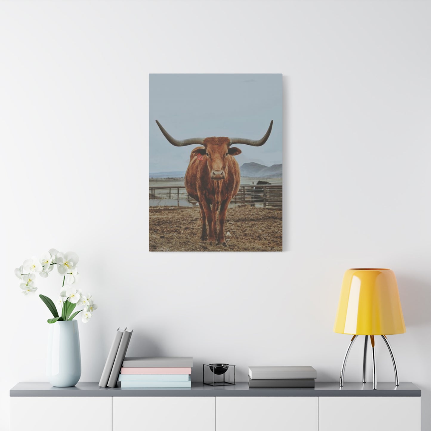 Wild Brown Buffalo Longhorn Wall Art & Canvas Prints