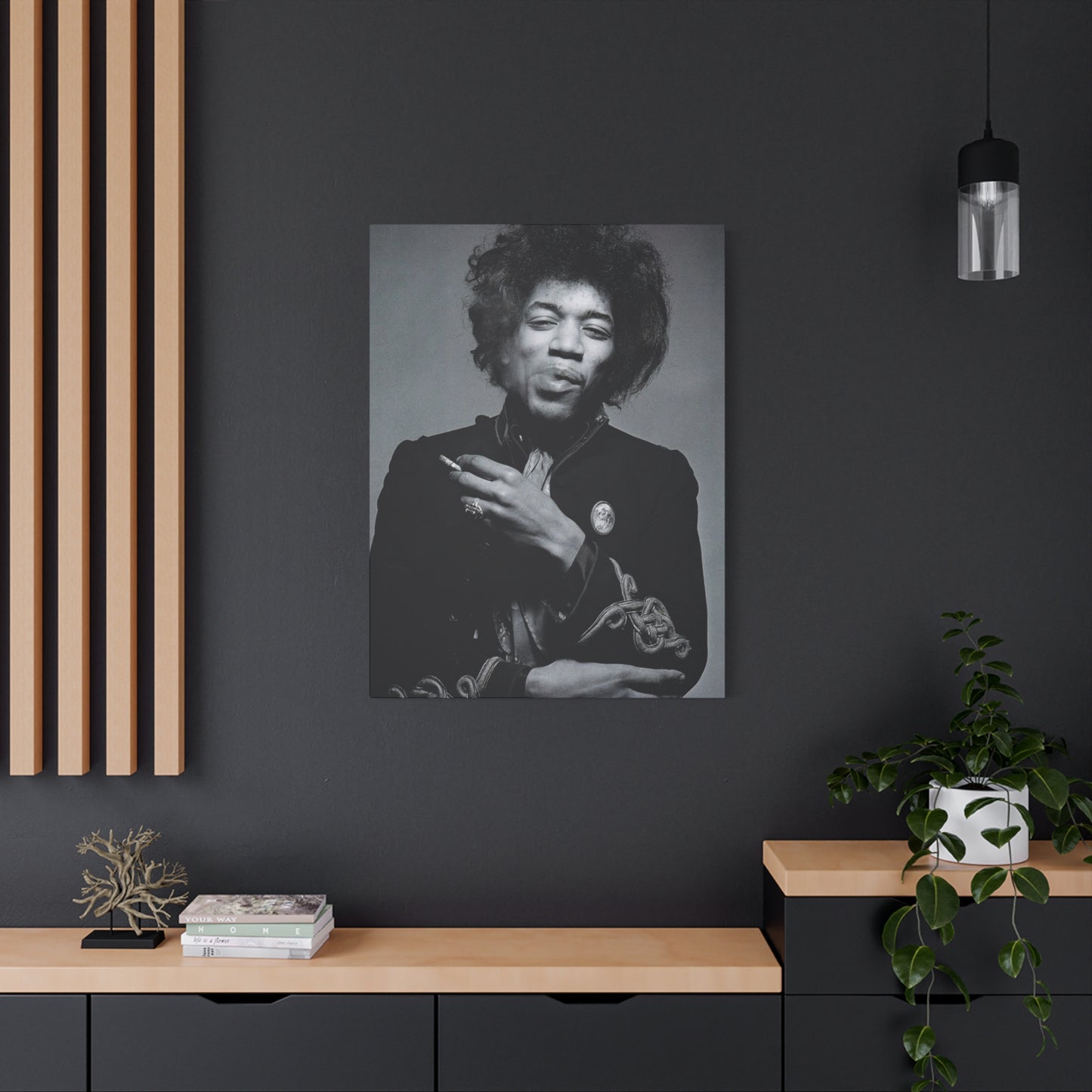 Monochrome Jimi Hendrix Poster Wall Art & Canvas Prints