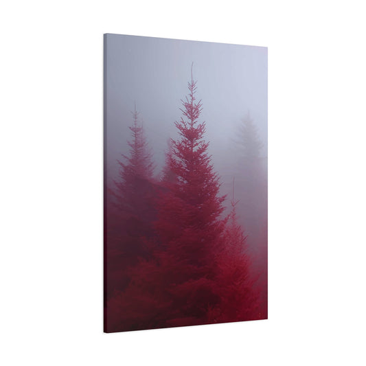 Red Tree in Mist Wall Art & Canvas Prints