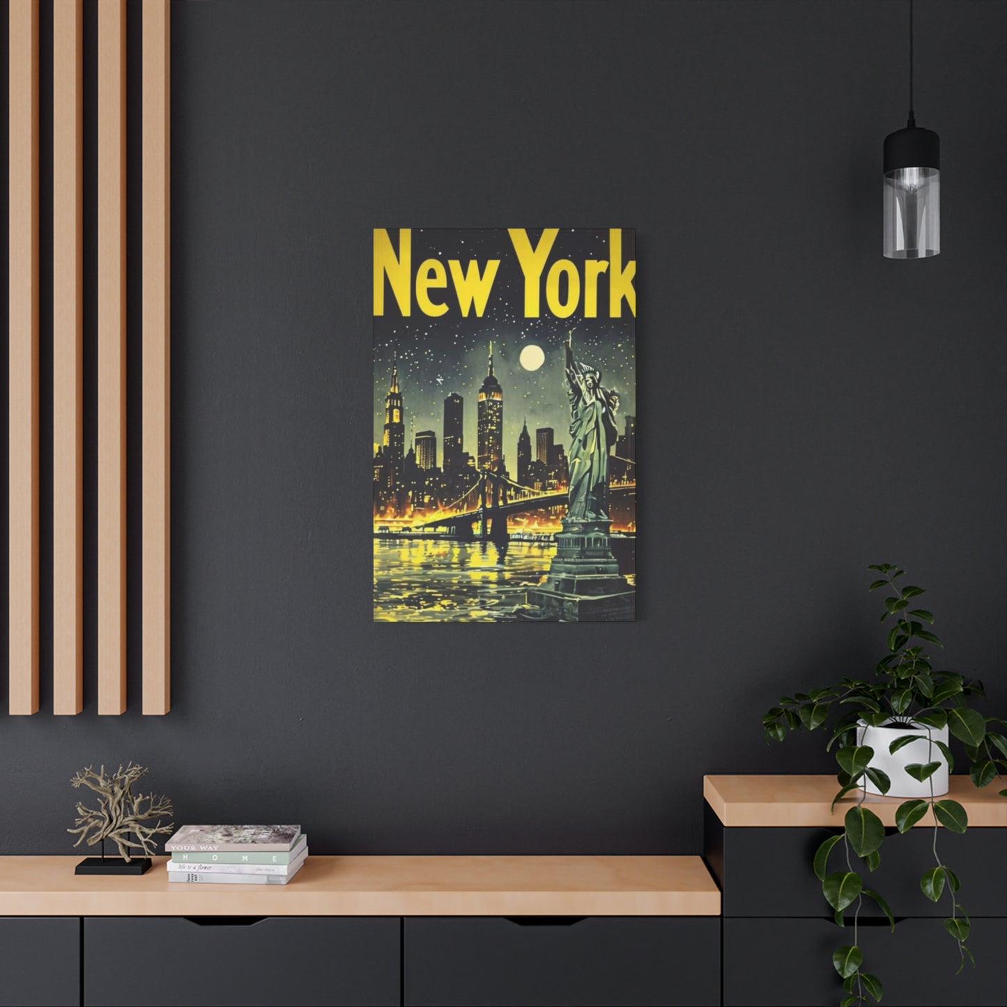 Night Cityscape Skyline Painting NYC Skylines Wall Art & Canvas Prints