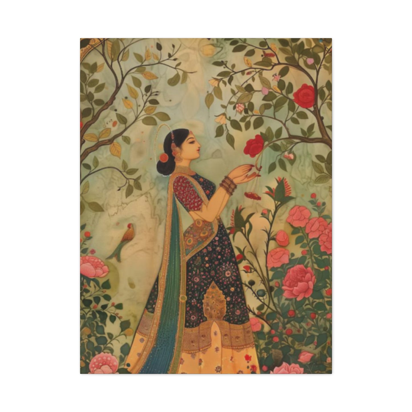 Beautiful Indian Women In Garden Wall Art & Canvas Prints