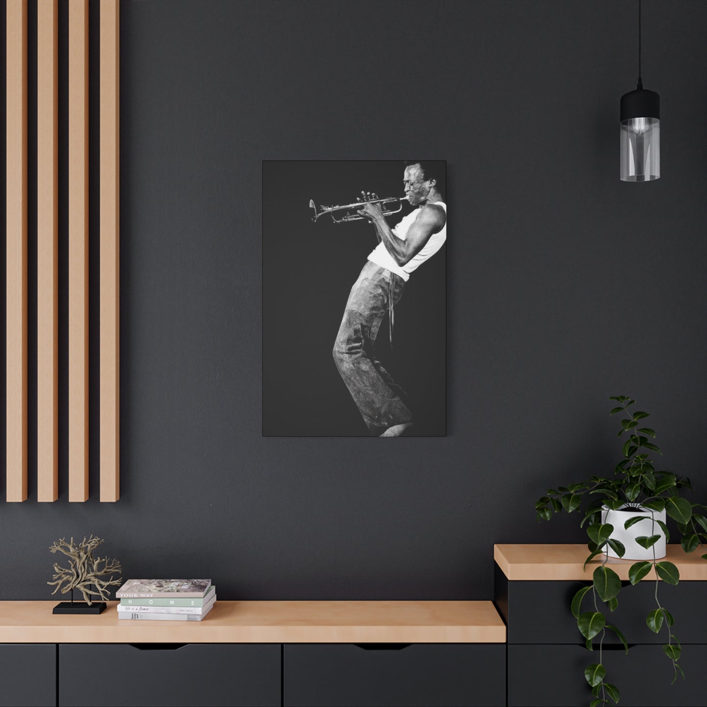 Black And White Jazz Instrument Artist Wall Art & Canvas Prints