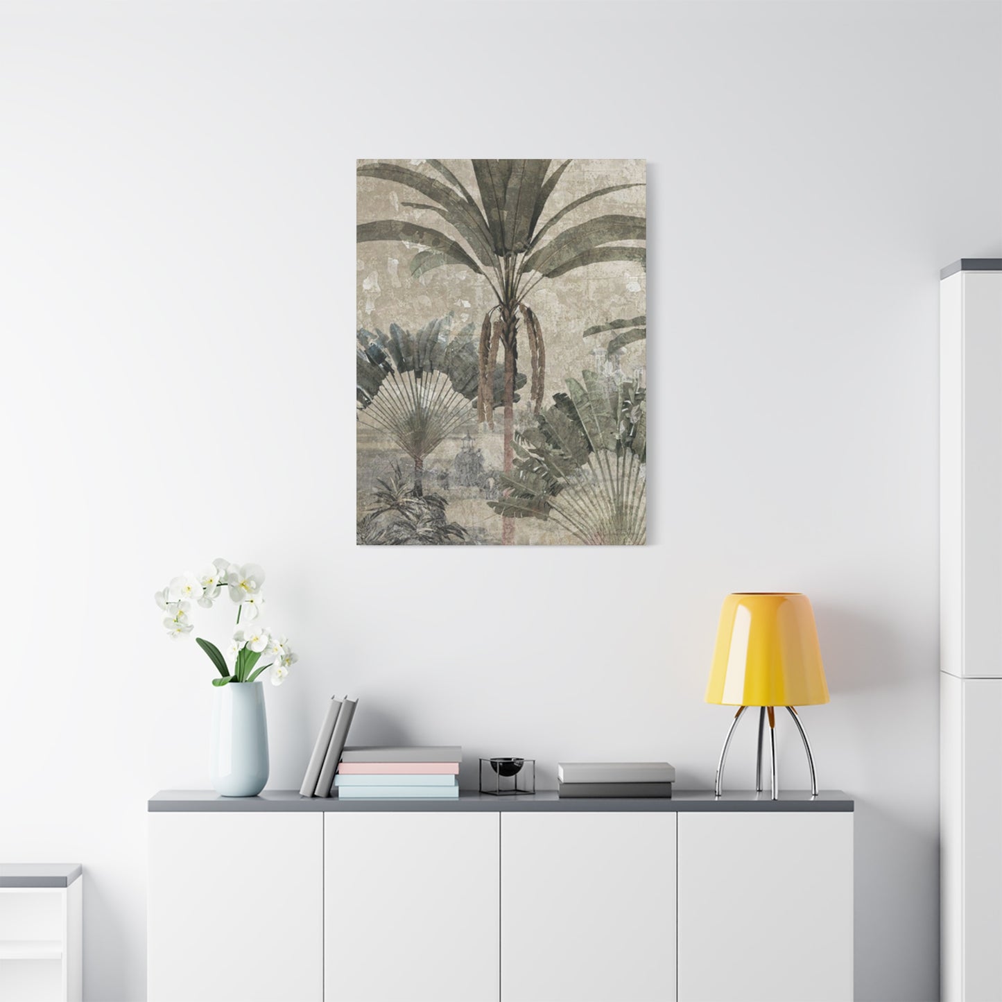 Black & White Palm Tree In Desert Wall Art & Canvas Prints