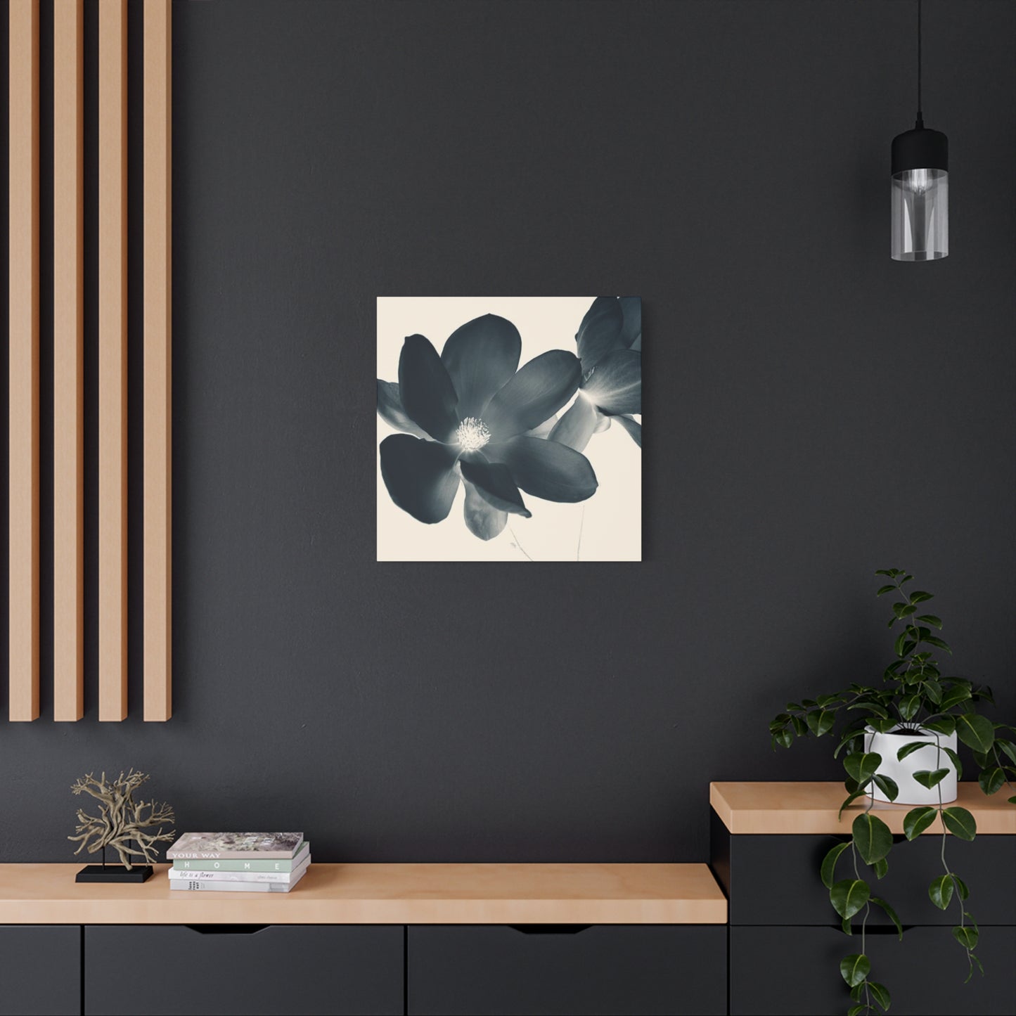 Black Magnolia Flower Wall Art & Canvas Prints