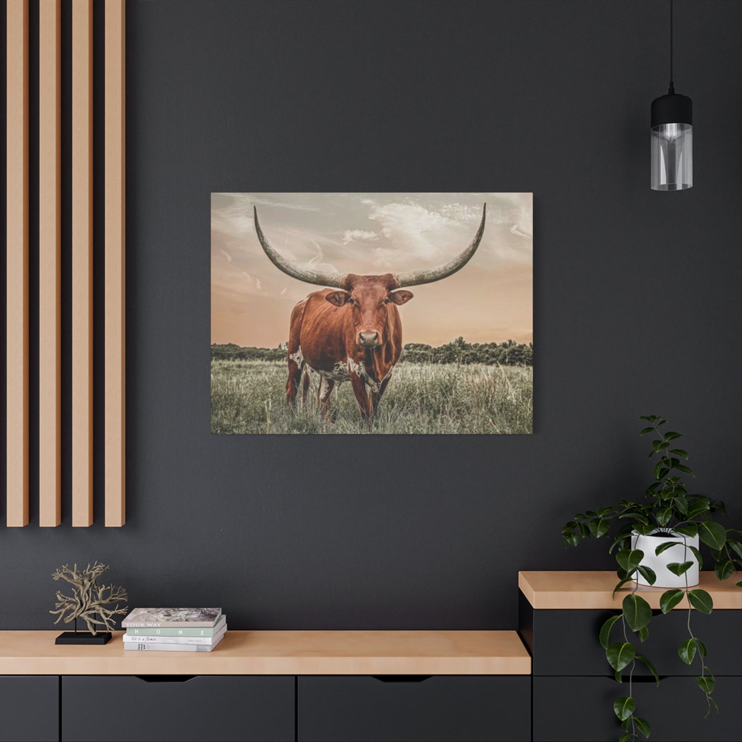 Hairy Buffalo U Shaped Long Horns Wall Art & Canvas Prints