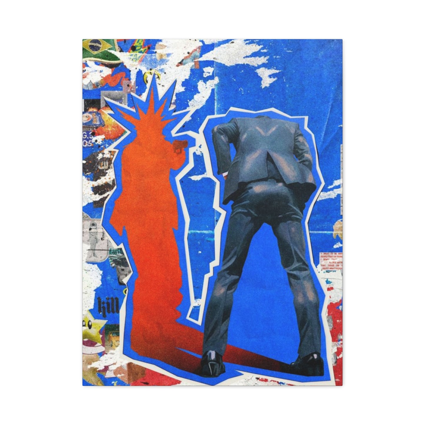 Suit Men Shadow Abstract Mixed Media Wall Art & Canvas Prints