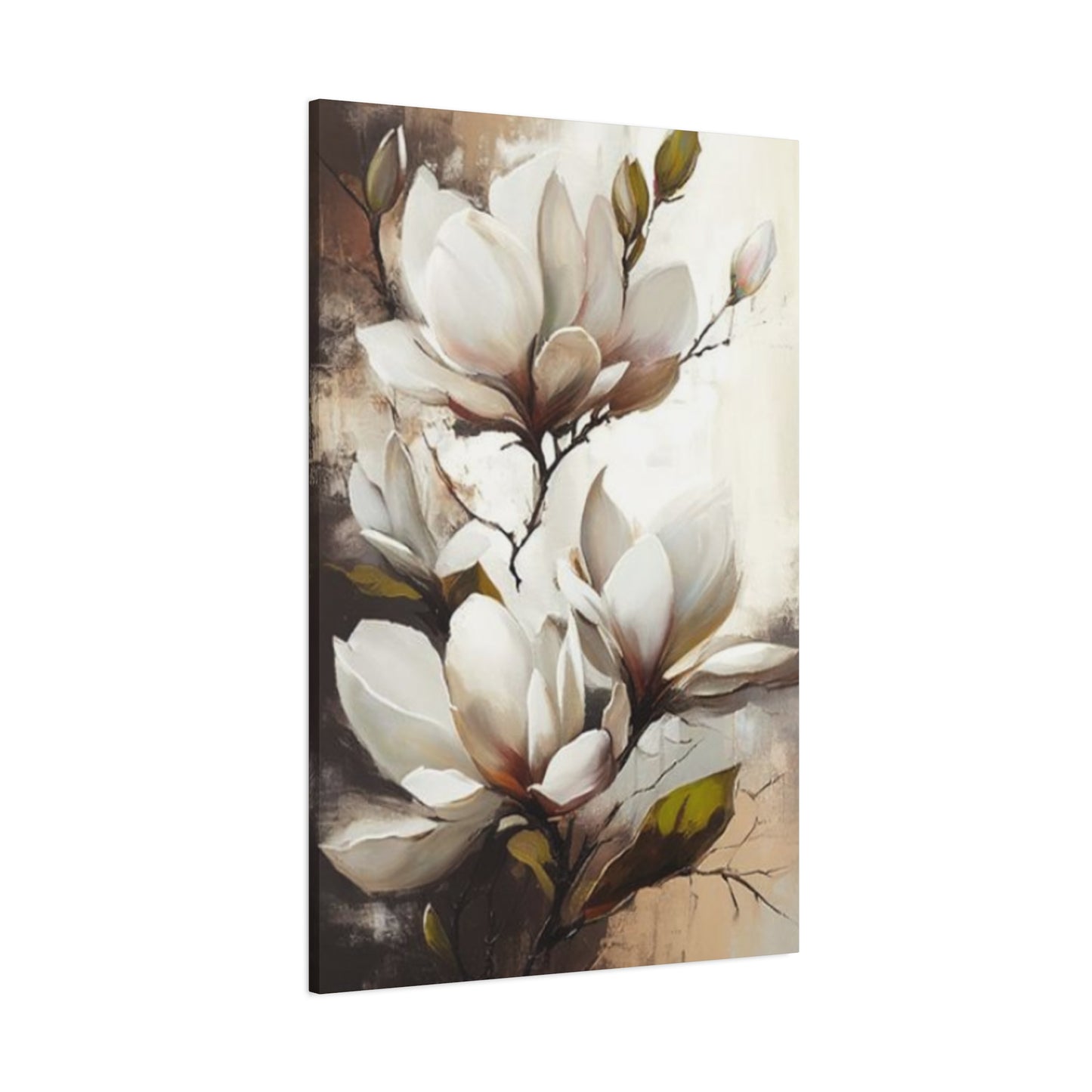 White Magnolia Flower Plant Painting Wall Art & Canvas Prints