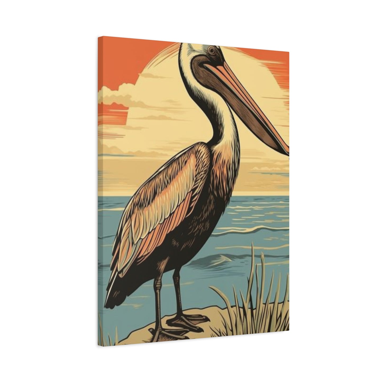 Colorful Painting Of A Pelican Wall Art & Canvas Prints