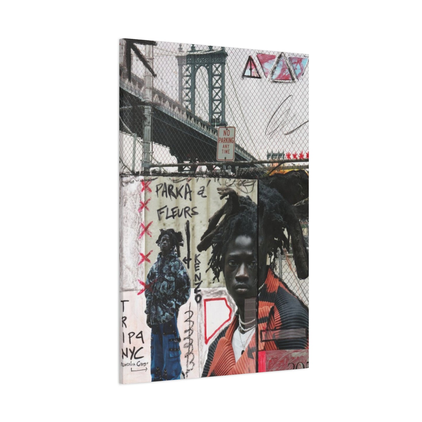 Brooklyn Bridge Abstract Mixed Media Wall Art & Canvas Prints