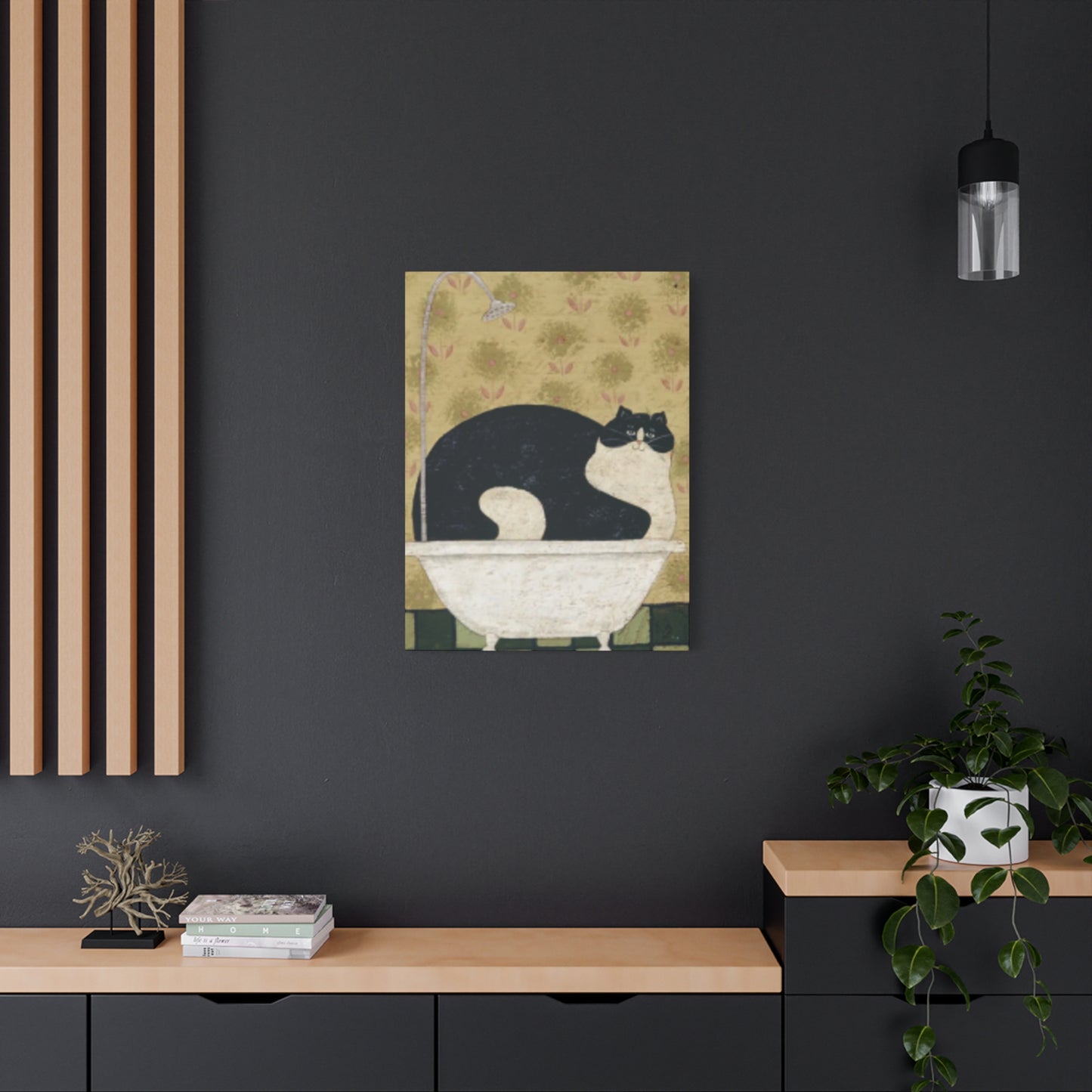 Fat Cat Taking A Bathe Kimble Warren Wall Art & Canvas Prints