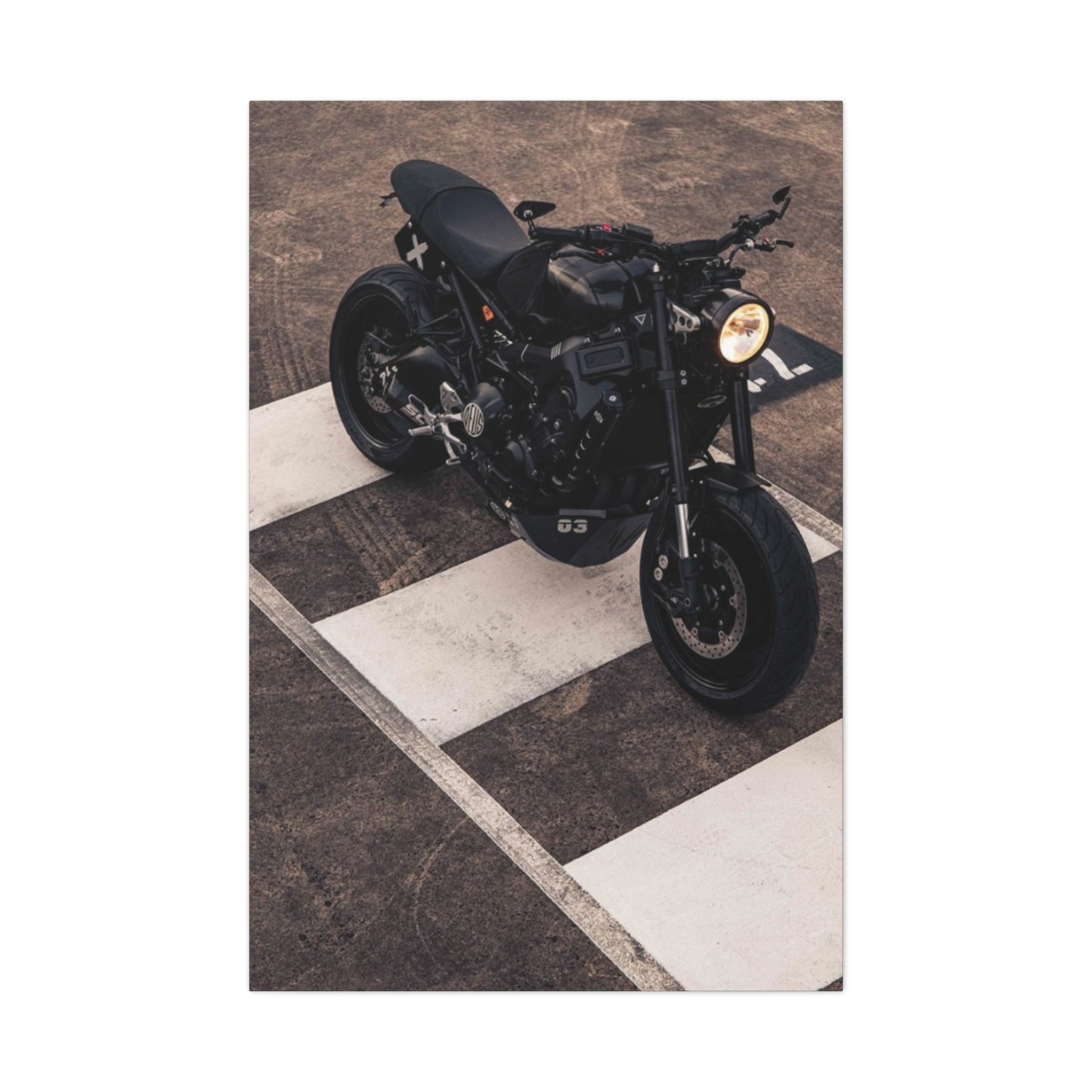 Black Cafe Racer Motorcycle Wall Art & Canvas Prints