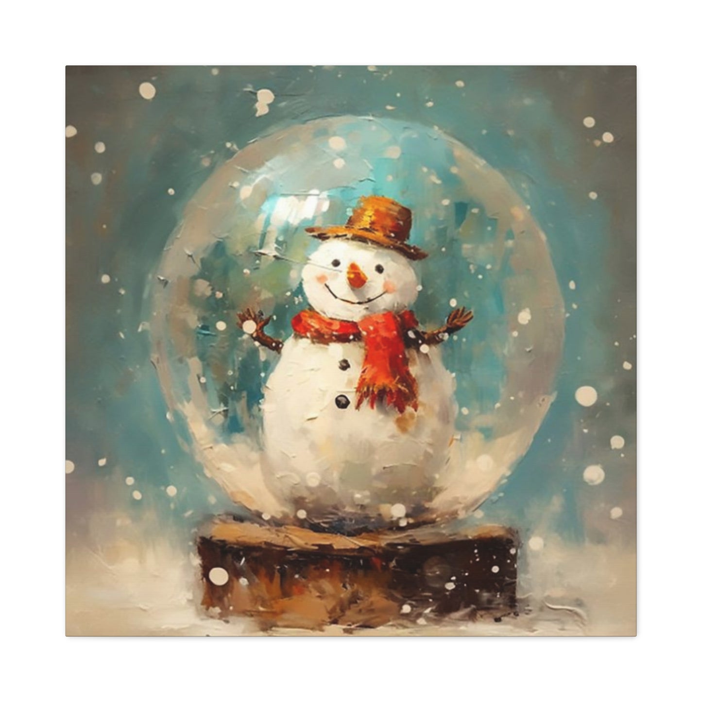 Snowman Snow Globe Wall Art & Canvas Prints