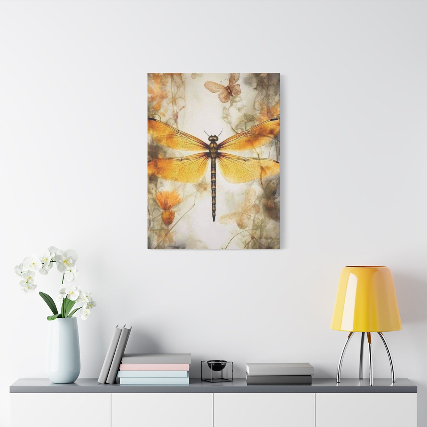 Light Brown Wing Dragonfly Wall Art & Canvas Prints