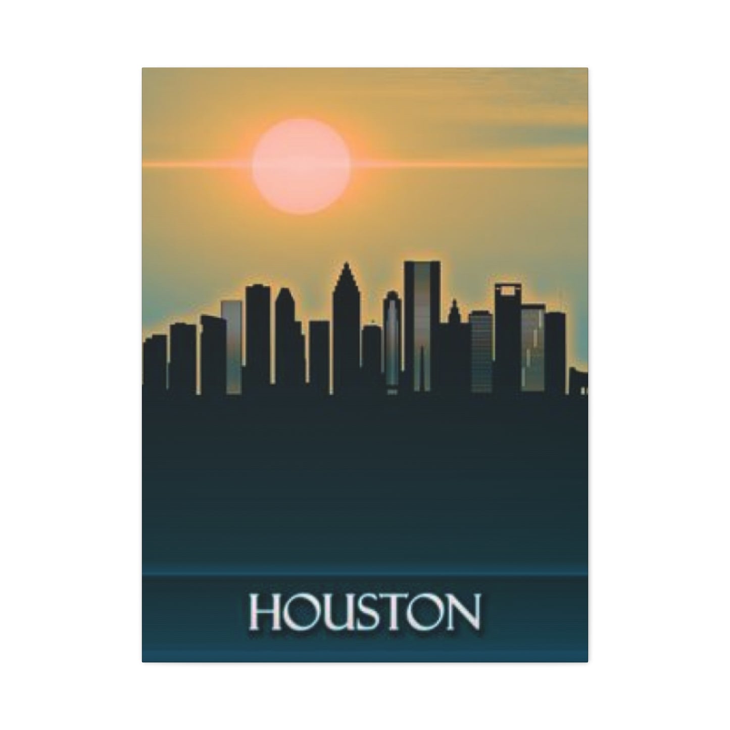 Aesthetic Sunset Houston Skyline Wall Art & Canvas Prints