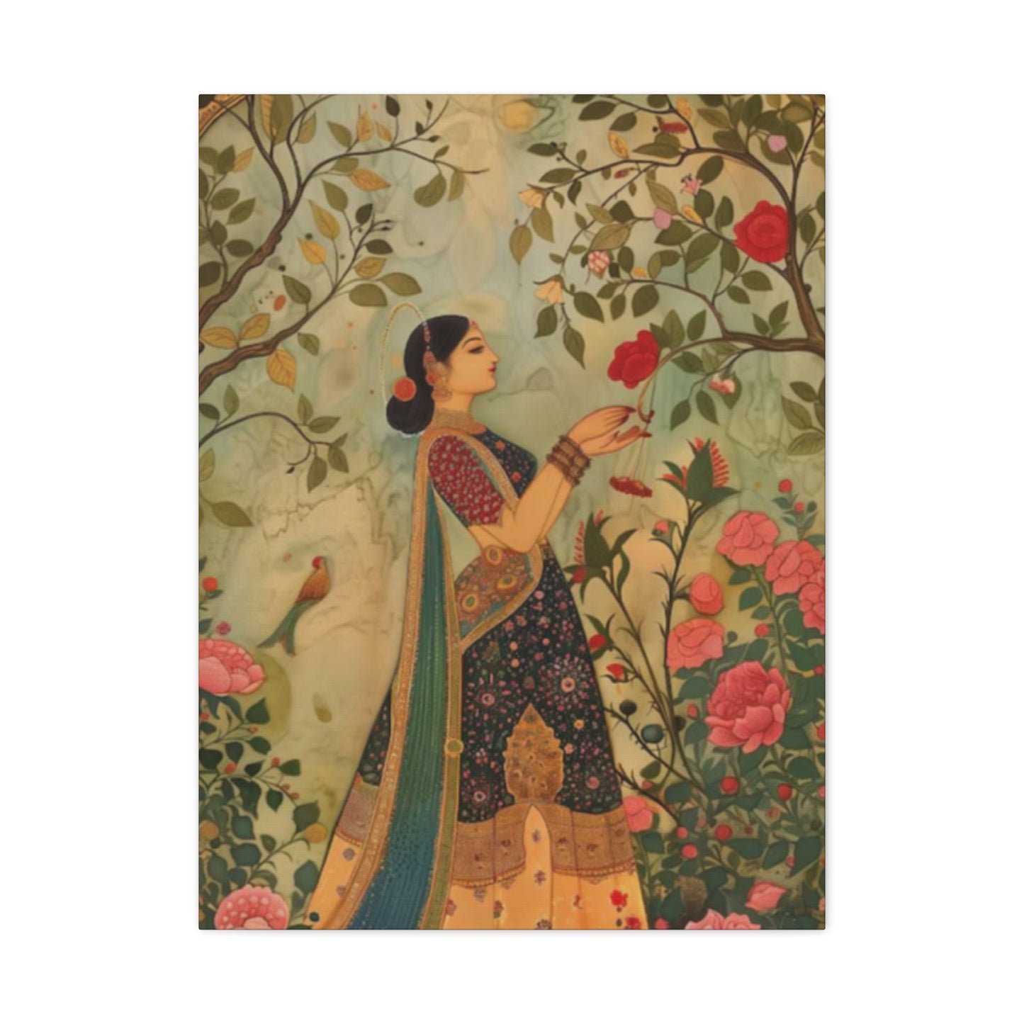 Beautiful Indian Women In Garden Wall Art & Canvas Prints