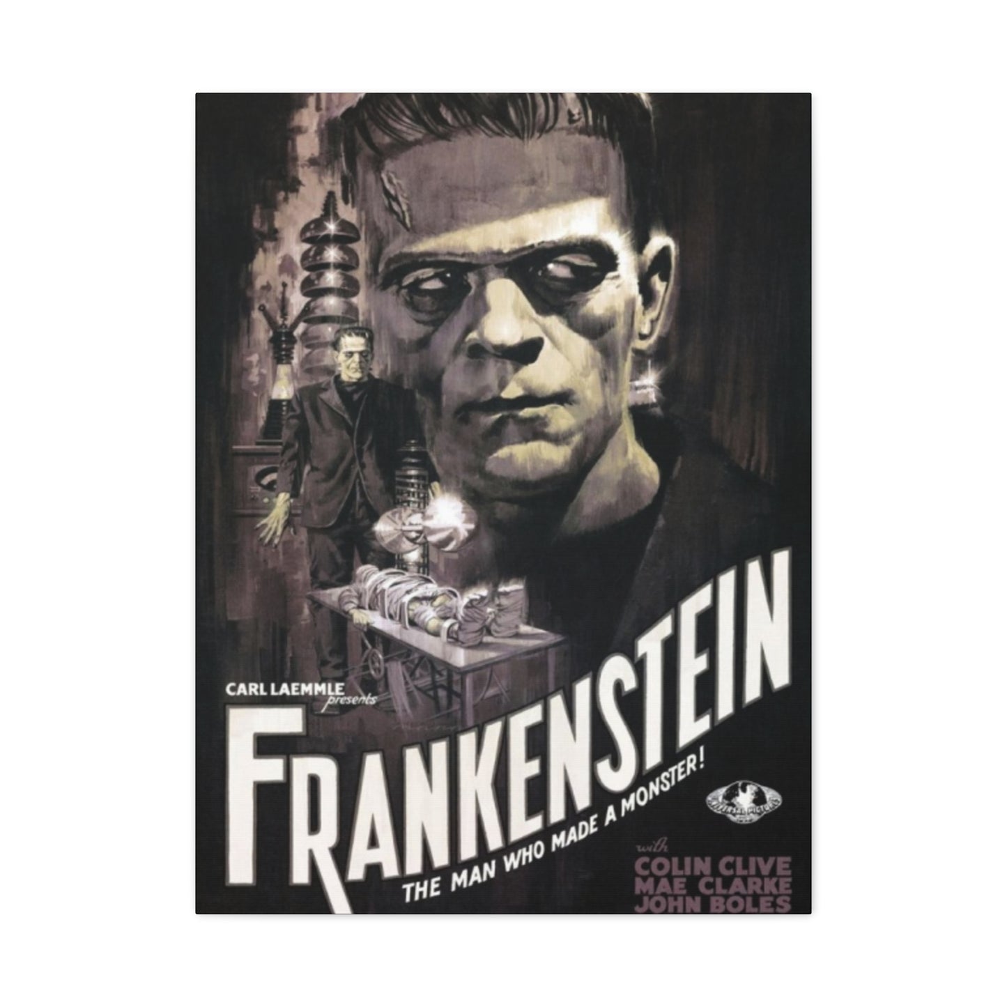 Frankenstein Horror Movie Poster Wall Art & Canvas Prints