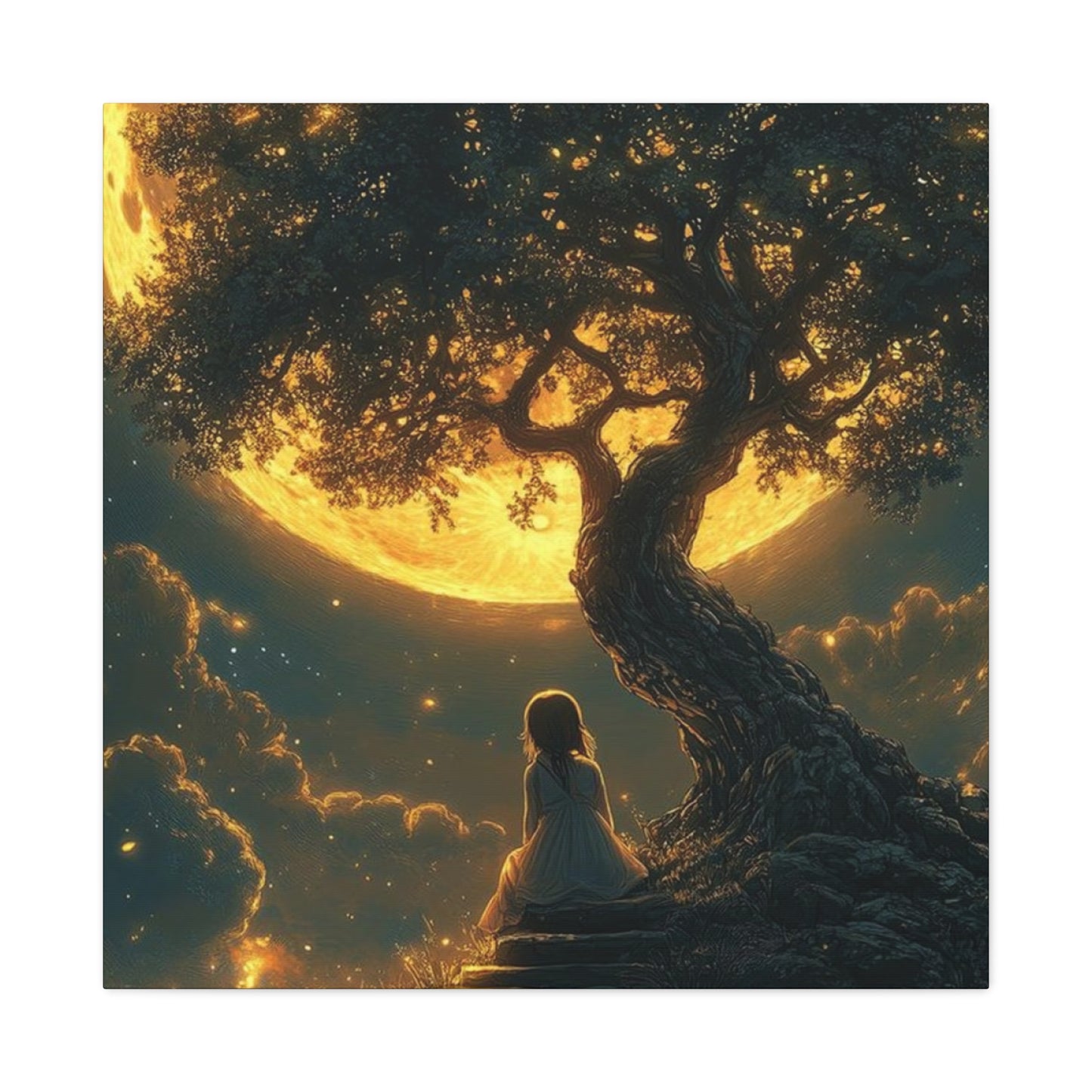 Yellow Moonrise Fantasy Wall Art & Canvas Prints