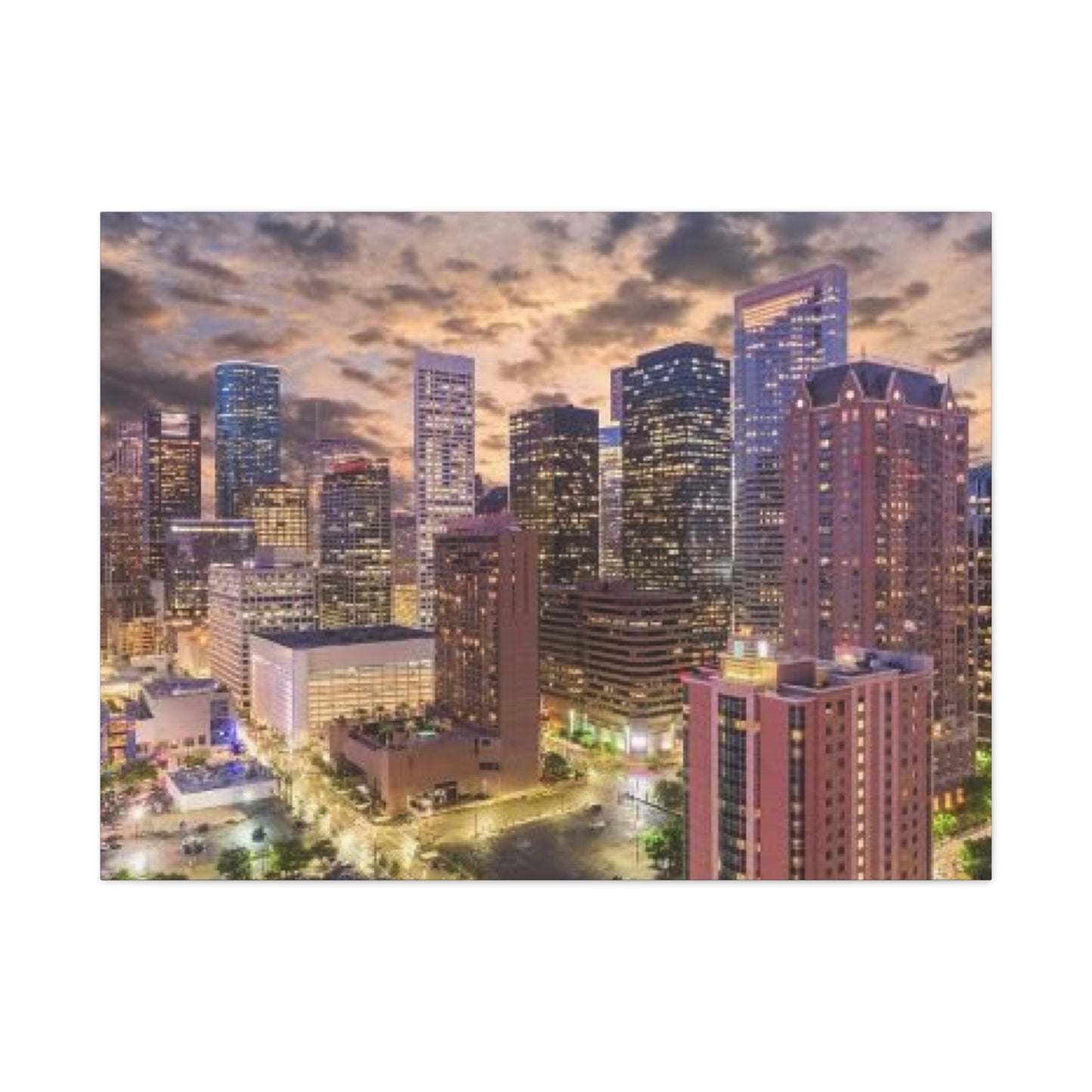 Beautiful Evening Houston Skylines Wall Art & Canvas Prints