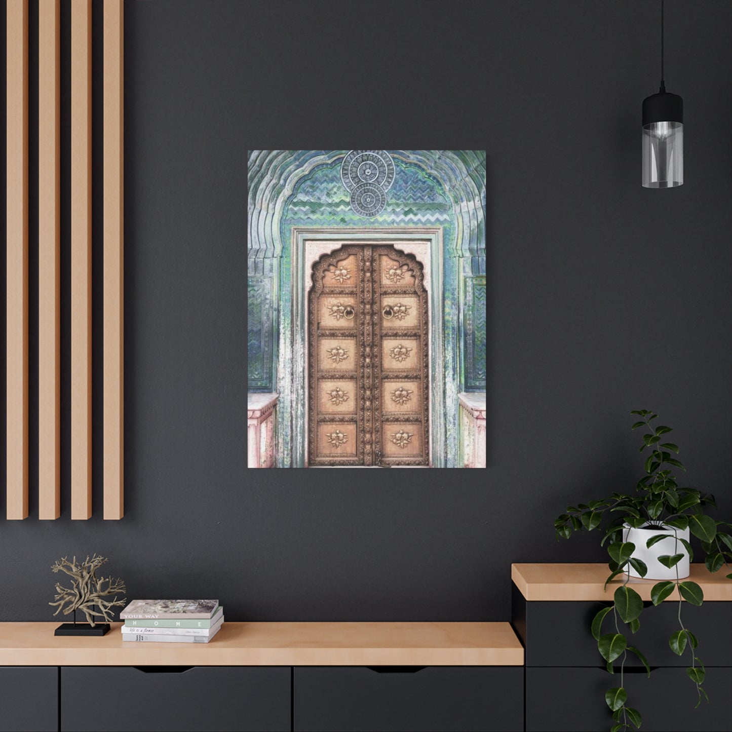 Door With Blue Accents Architecture Moroccan Wall Art & Canvas Prints