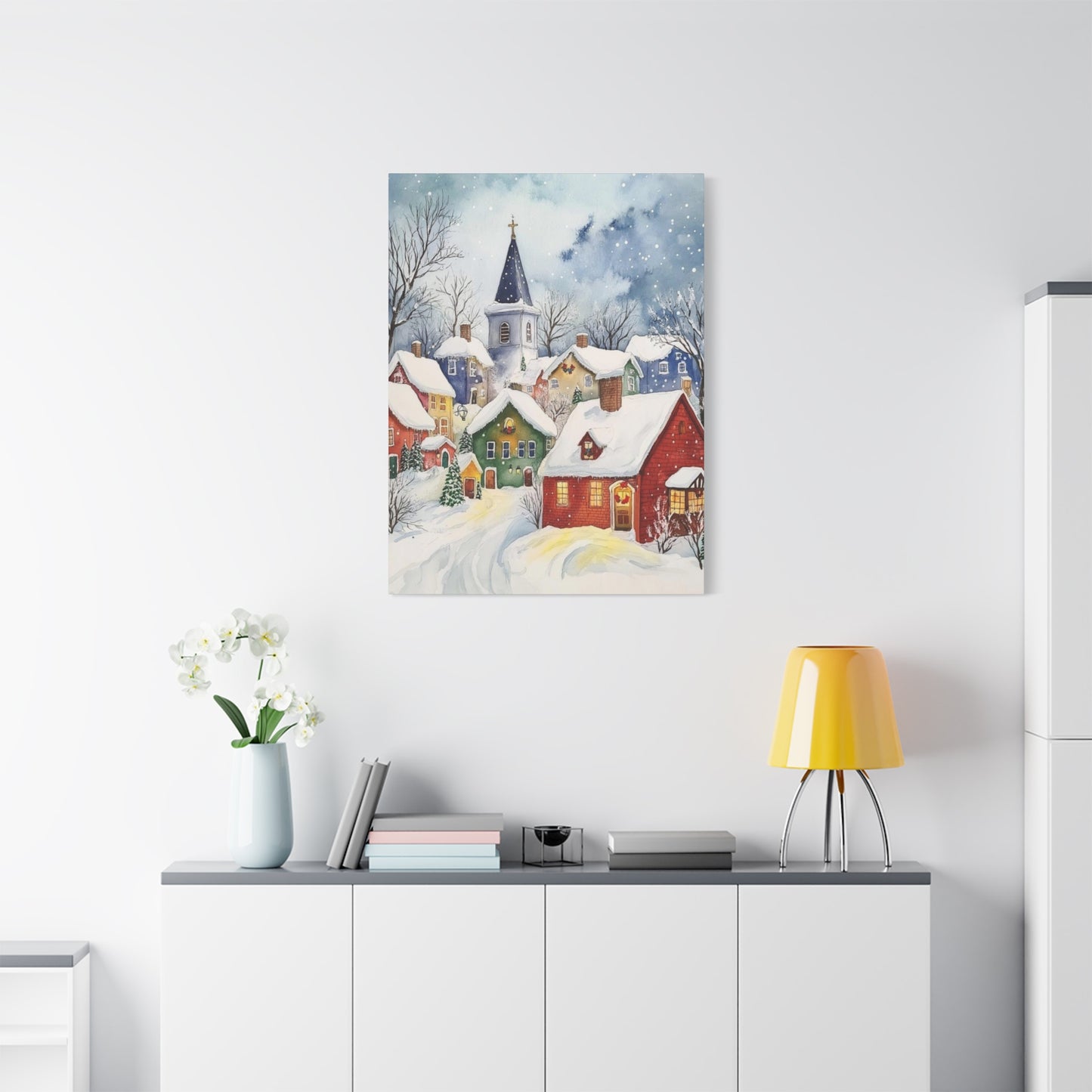 Snowy Town Wall Art & Canvas Prints