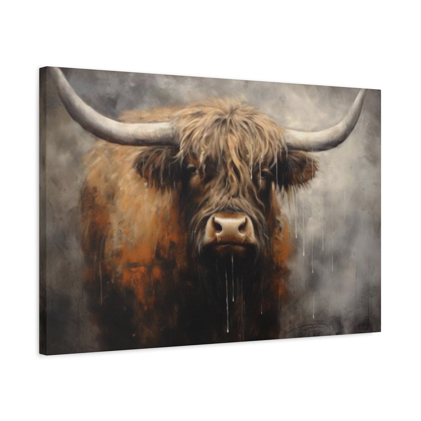 Hairy Bull Long Horns Wall Art & Canvas Prints