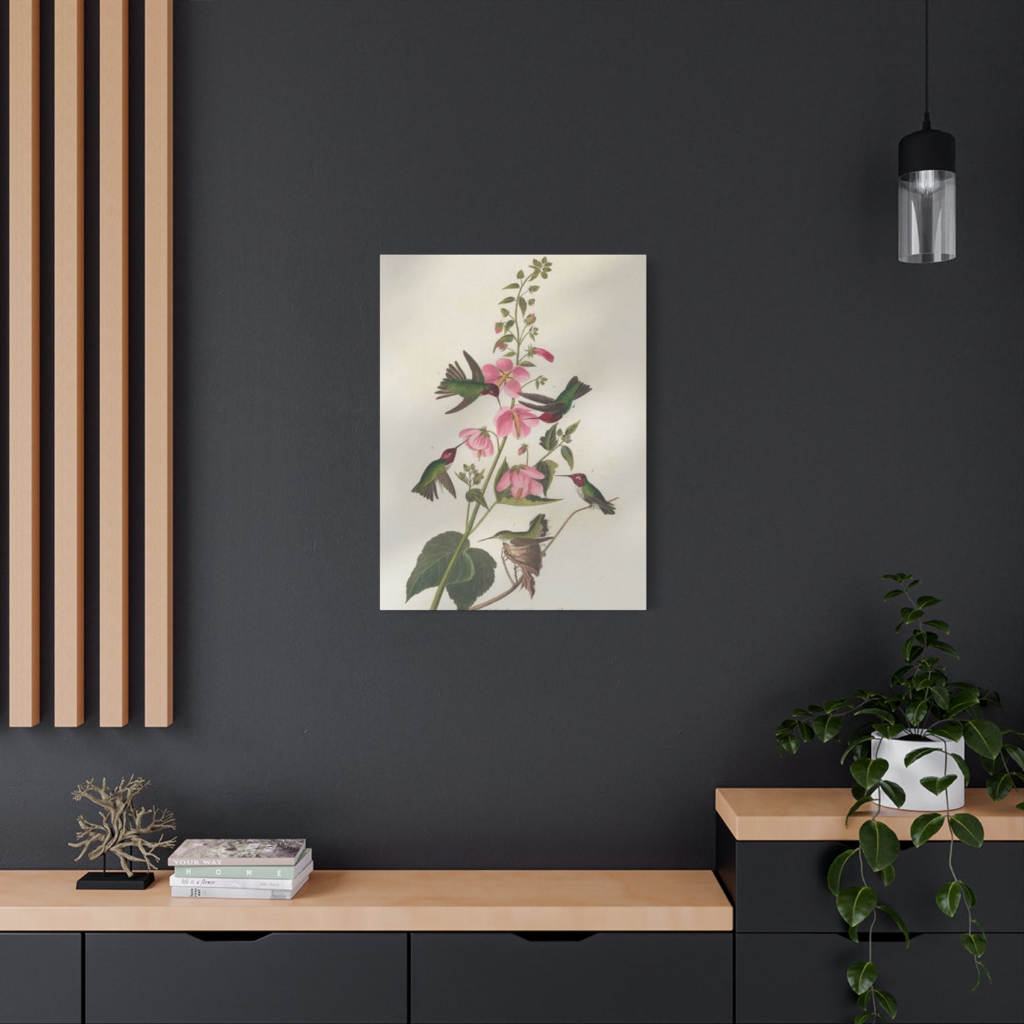 Humming Bird On Flower Painting Wall Art & Canvas Prints