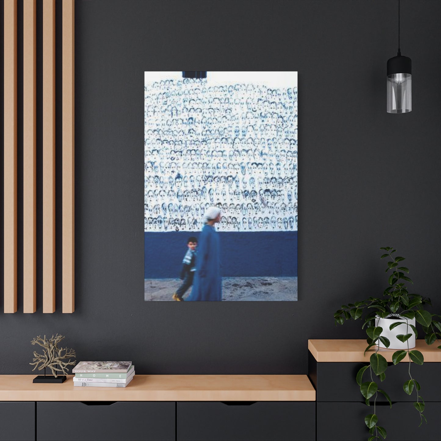 Blue Color Women & Child Moroccan Wall Art & Canvas Prints