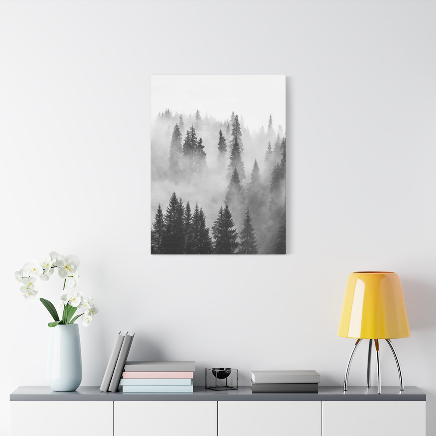 Black & White Fog Forest Fine Wall Art & Canvas Prints