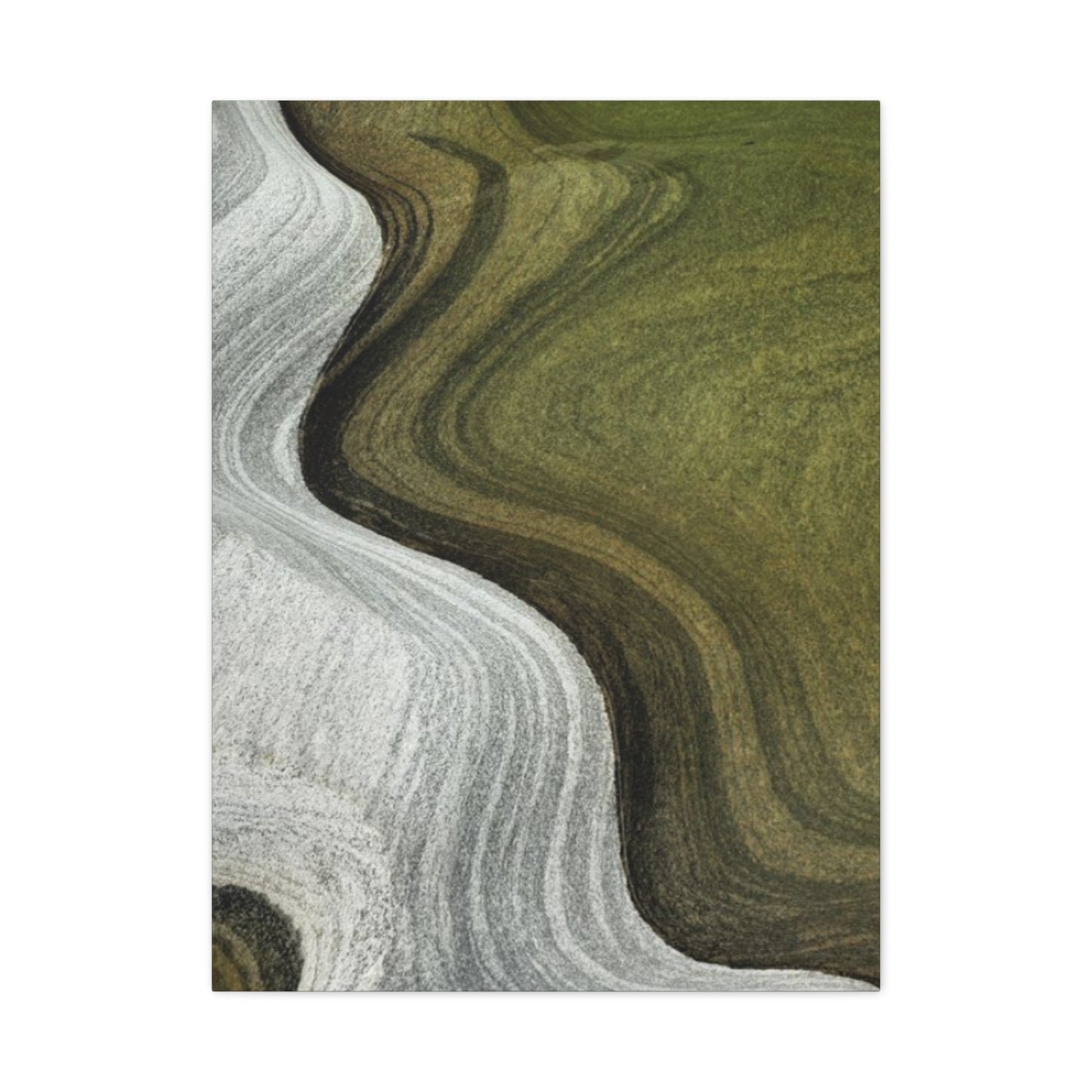 Olive Green & White Waves Wall Art & Canvas Prints