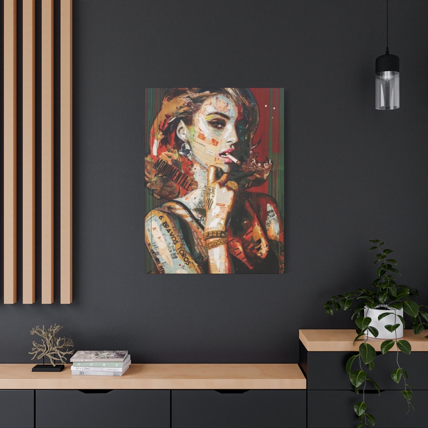 Smoking Women Mixed Media Wall Art & Canvas Prints