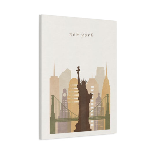 Statue Of Liberty Sepia Poster NYC Skyline Wall Art & Canvas Prints