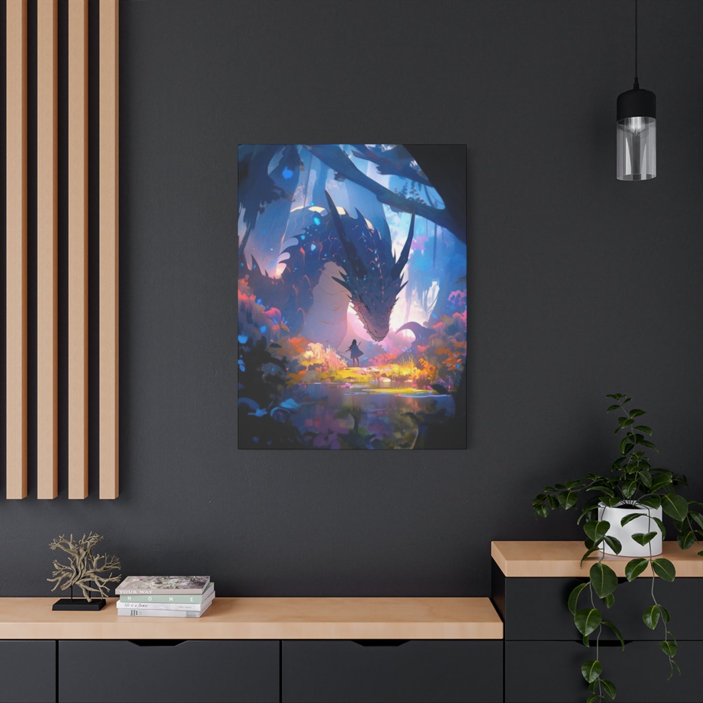 Little Girl with Dragon Wall Art & Canvas Prints