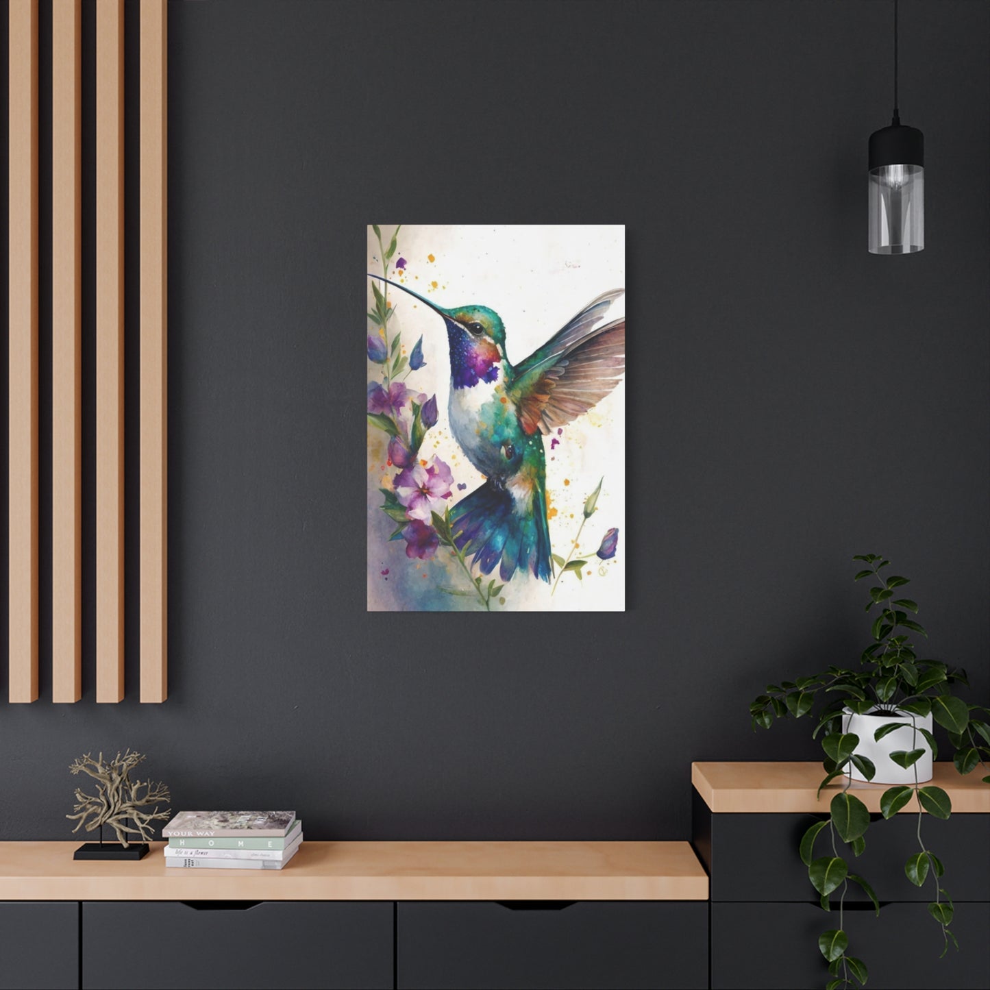 Colorful Humming Bird Painting Wall Art & Canvas Prints