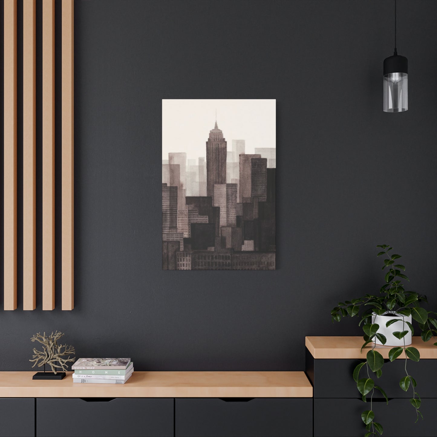 Black & White City Skyline NYC Skyline Wall Art & Canvas Prints