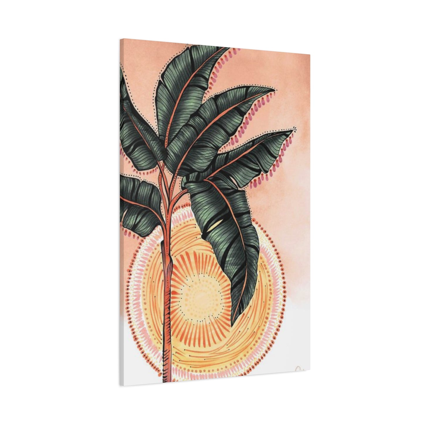 Sunset & Palm Tree Drawing Wall Art & Canvas Prints