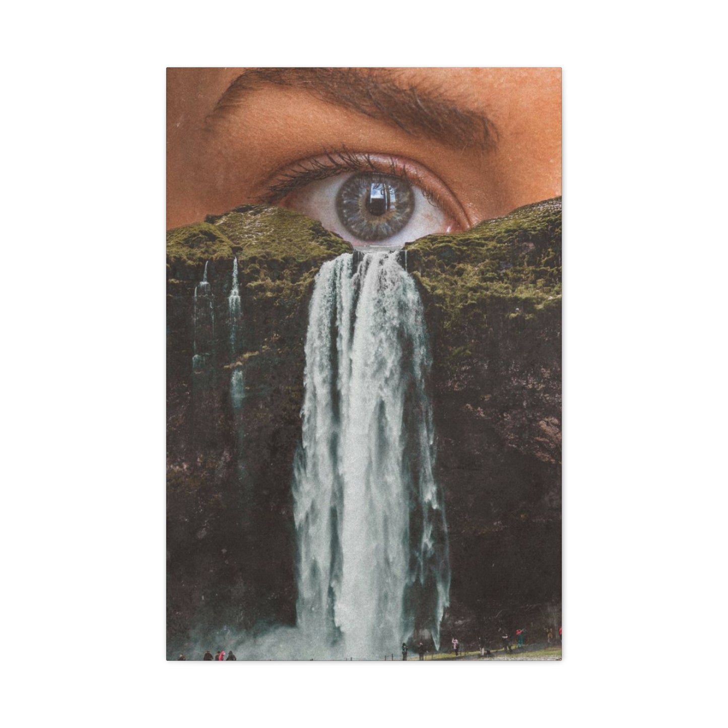 Eye Waterfall Abstract Painting Mixed Media Wall Art & Canvas Prints