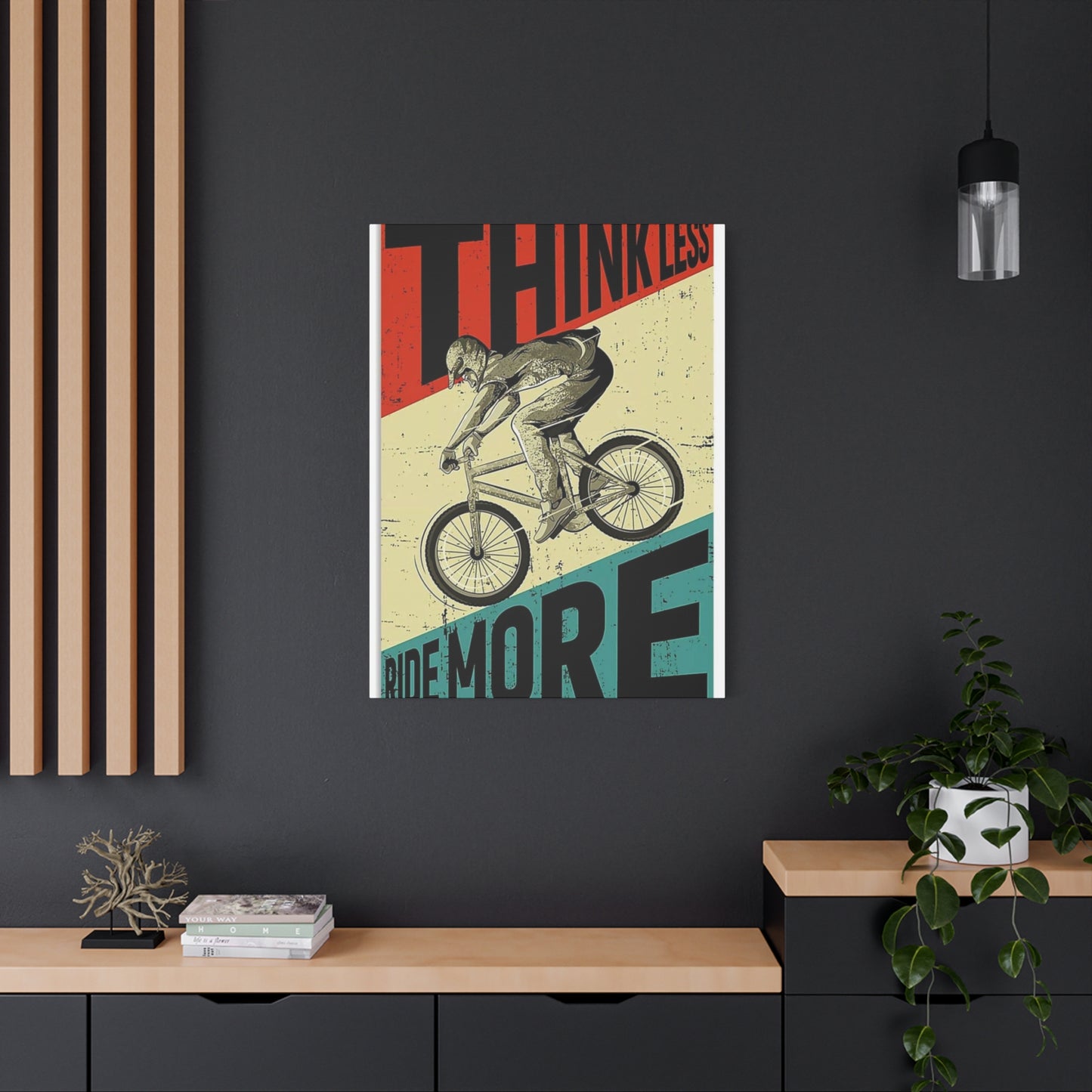 Think Less Ride More Poster Motorcycle Wall Art & Canvas Prints