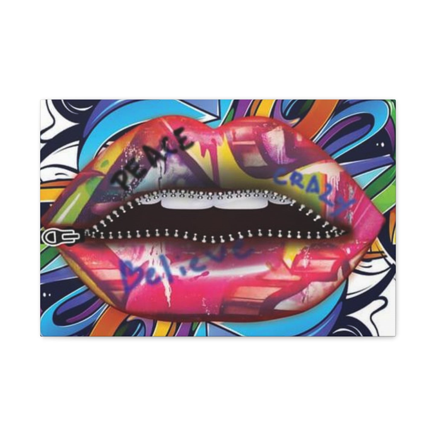 Zipper Lips Wall Art & Canvas Prints