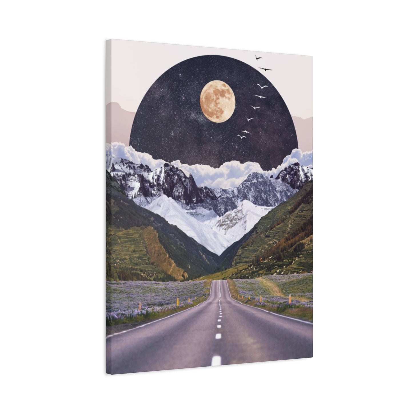 Long Road To Mountains Mixed Media Wall Art & Canvas Prints