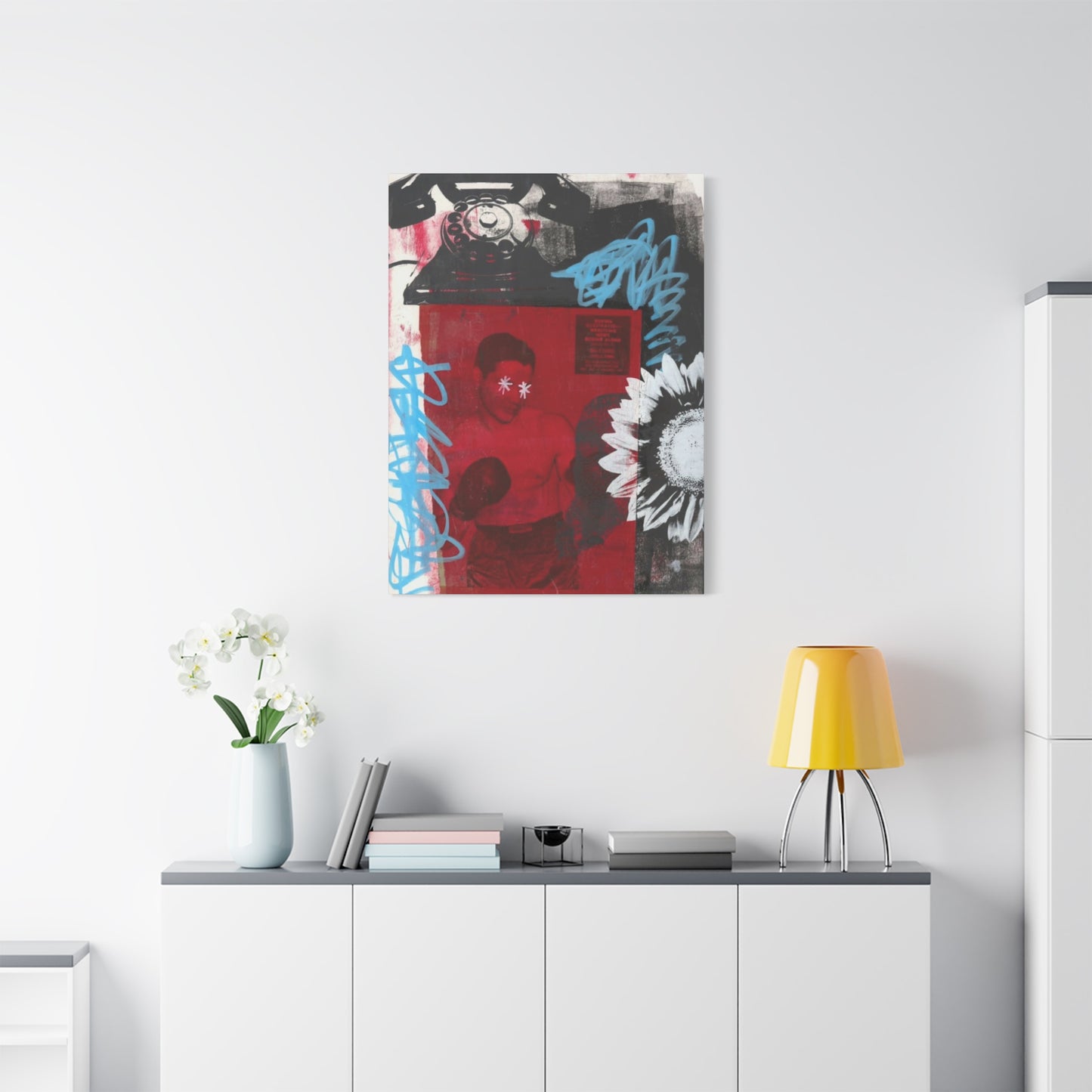 Boxing And Telephone Mixed Media Wall Art & Canvas Prints