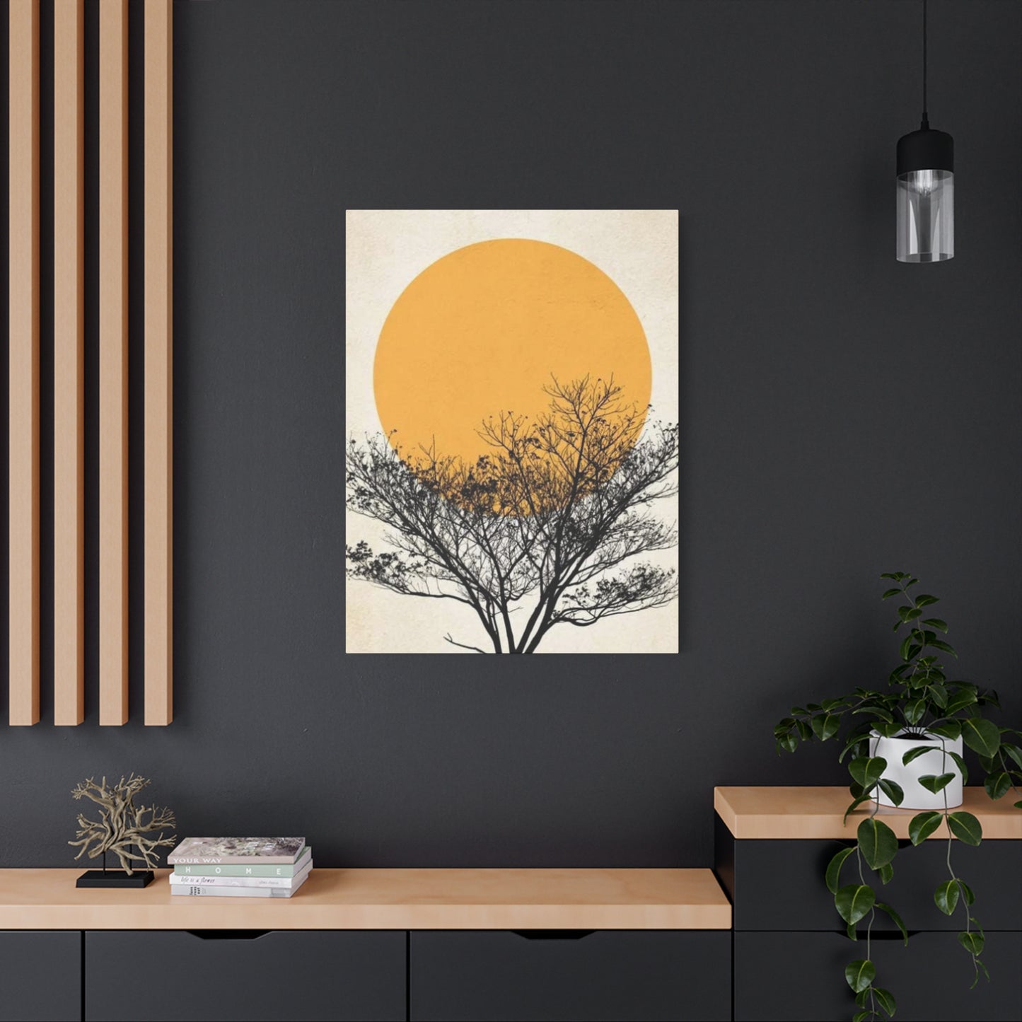 Sunset And Tree Modernism Wall Art & Canvas Prints