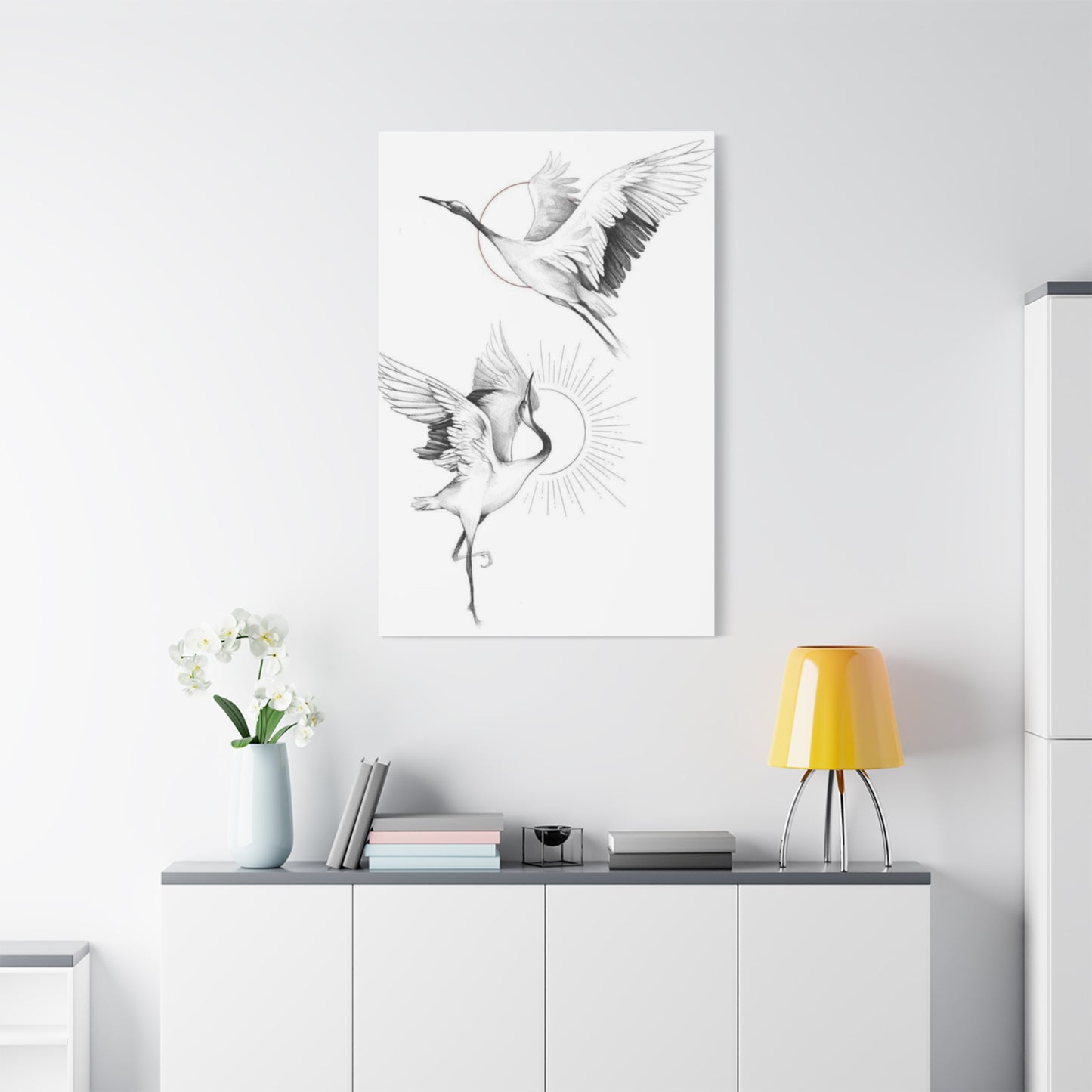 Herons Drawing Wall Art & Canvas Prints