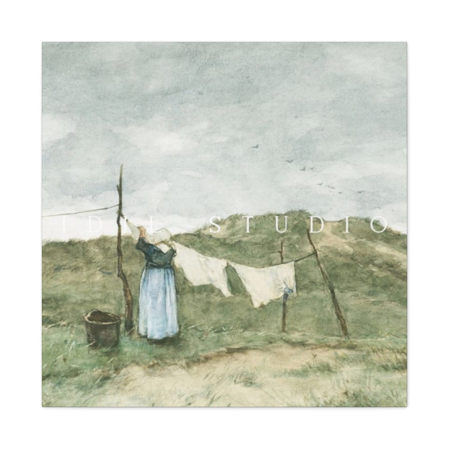 White Clothes Drying Laundry Wall Art & Canvas Prints