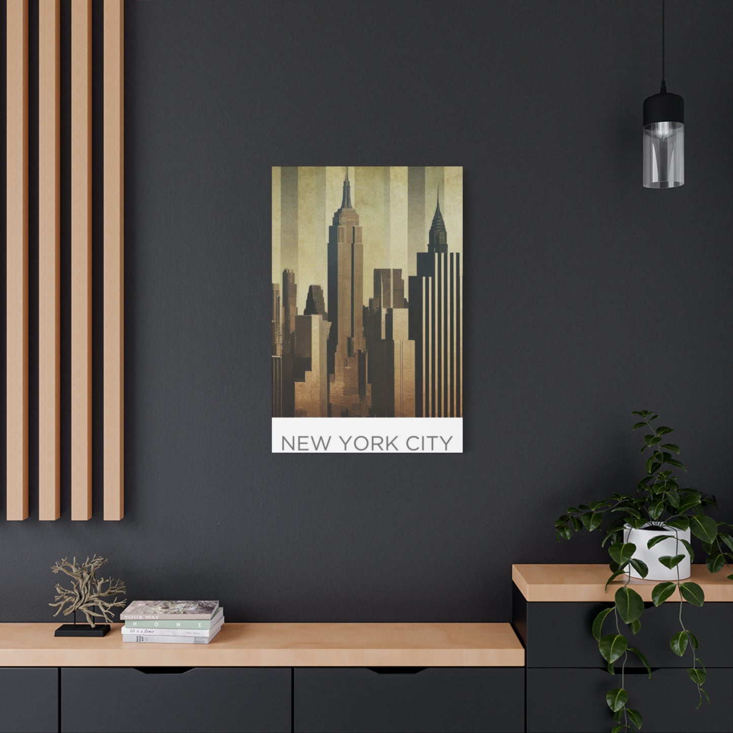 Sepia Tone City Skyline NYC Skyline Wall Art & Canvas Prints